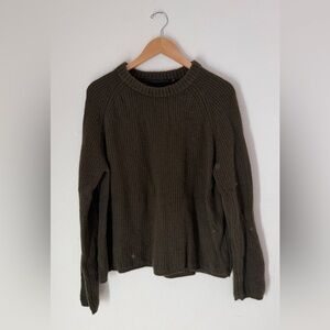 Jenni Kayne Olive Green Cashmere Fisherman Sweater